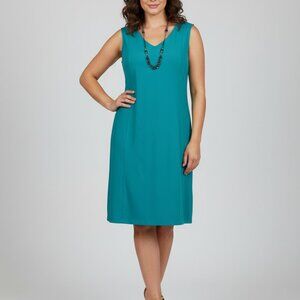 Dolcezza Sleeveless V-Neck Fit & Flare Dress Blue L